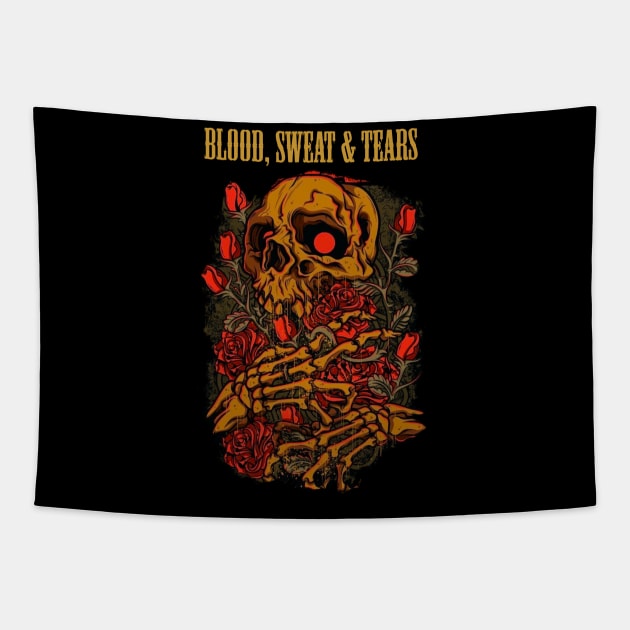 BLOOD, SWEAT & TEARS BAND Tapestry by Angelic Cyberpunk