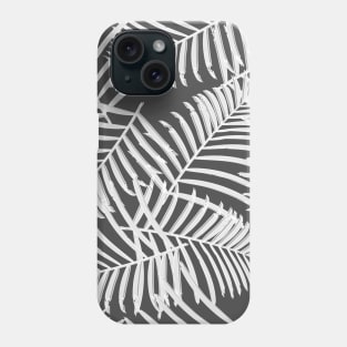 Black And White Palm Leaves Pattern Seamless Phone Case