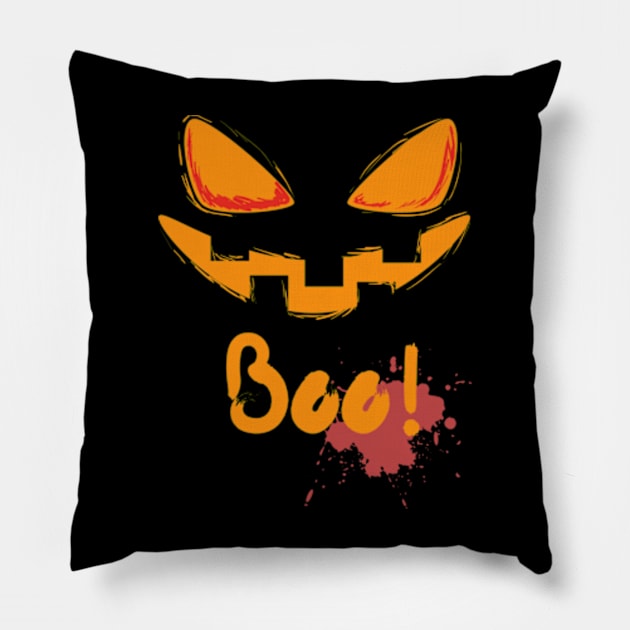 Halloween ghost spooking boo Pillow by SYAO