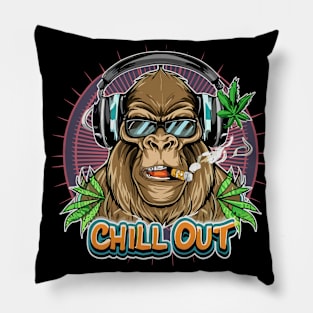 Chill Out: Hip Hop Gorilla Art Piece Pillow