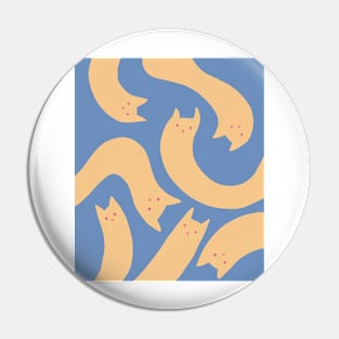 cat pattern aesthetic illustration orange blue Pin