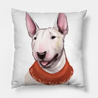 Cute Bull Terrier Drawing Pillow