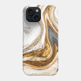 Marble Brown white gold grey Gold Phone Case