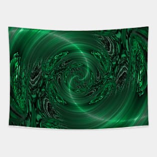 Green Metal Sci Fi Abstract Swirl Tapestry