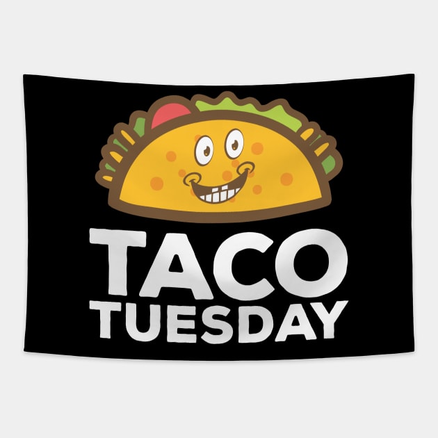 Cute & Funny Taco Tuesday Smiling Taco Tapestry by theperfectpresents