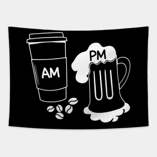 AM PM Coffee Wine Lover Tapestry