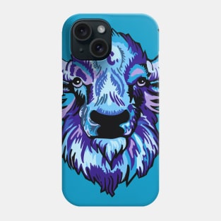 Mindful Vivid Buffalo in Purple & Light Blue Phone Case