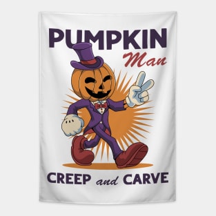 Pumpkin Man Halloween Tapestry