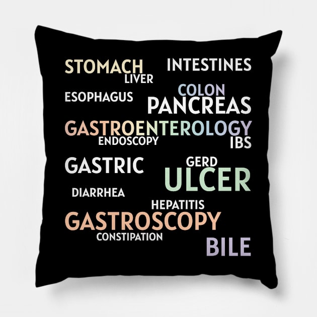 Gastroenterology Words Pillow by MedicineIsHard