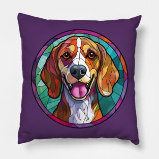 Stained Glass Beagle Pillow