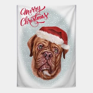 Dogue de Bordeaux Christmas Greeting Tapestry