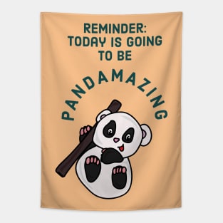 Today is going to be pandamazing - cute & funny panda pun Tapestry