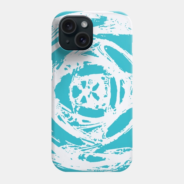 Turquoise Summer Batik Flower Phone Case by Moon Art