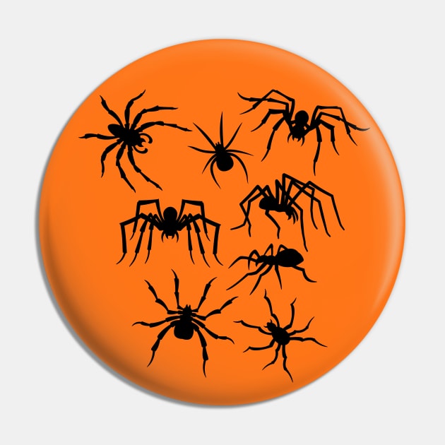 Spider Silhouettes Pattern Pin by sifis