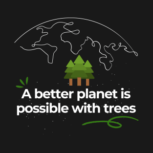 Green Minimalist Trees Planting Awareness T-Shirt