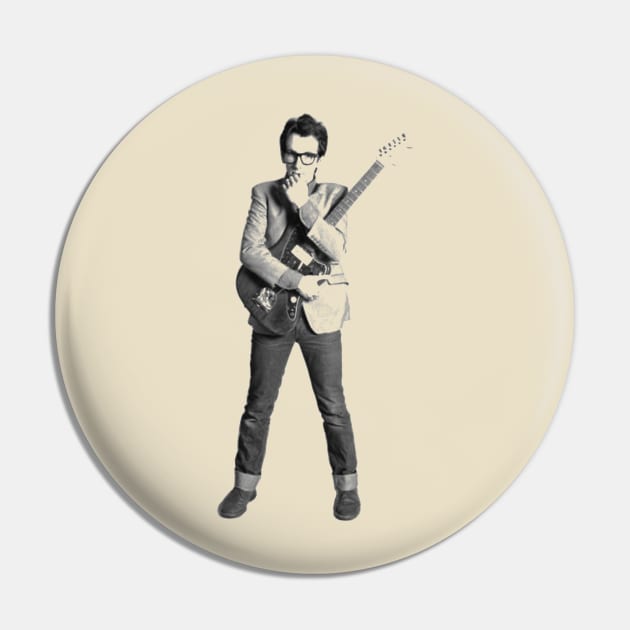 Elvis Costello//Guitar Pin by Black Red Store