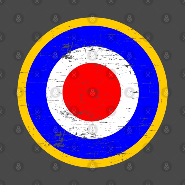 Mod target roundel blue with yellow ring distressed by Lefteris