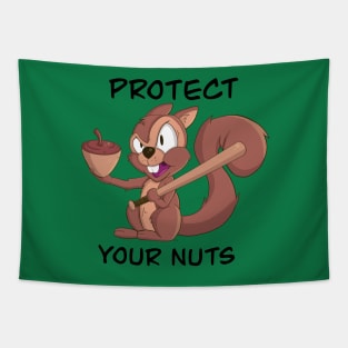 Angry Squirrel Protecting Nuts Tapestry
