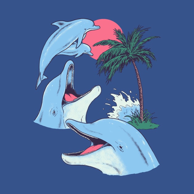 Four Dolphin Palm Tree by Hillary White Rabbit