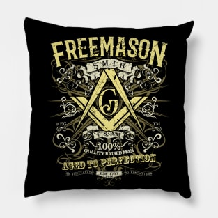 Aged Perfection Square & Compass Masonic Freemason Pillow