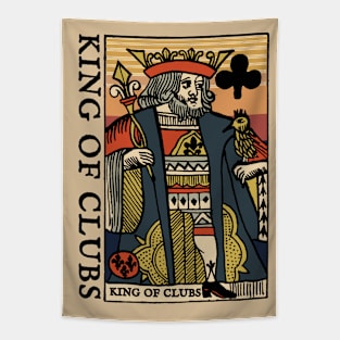 Vintage Standard Character of Playing Card King of Clubs Tapestry