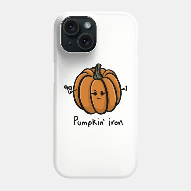 Pumpkin' Iron funny carved pumpkin quote with cute angry face funny pumpkin play on words simple minimal cartoon gourd Phone Case by AlmightyClaire