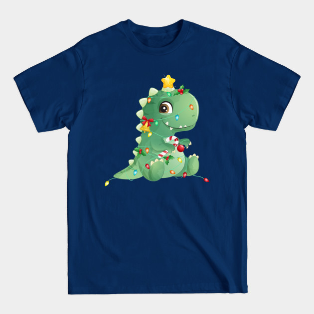 Discover Cute Christmas Tree T Rex Dinosaur - Christmas T Rex - T-Shirt