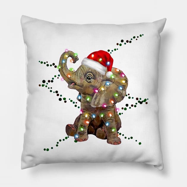 Elephant Christmas Pillow by Schoenberger Willard