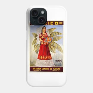 Tehuantepac - Vintage Mexico Travel Poster Design Phone Case