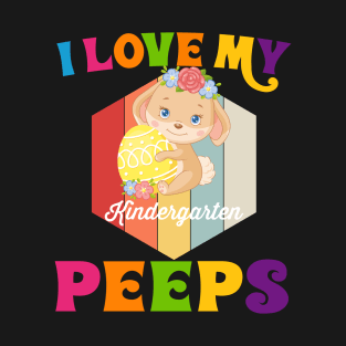 Funny I Love My Kindergarten Peeps teacher Easter Bunny Egg Classic T-Shirt