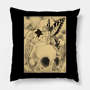 Fairy sitting on a skull Pillow