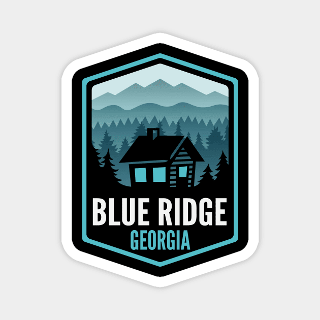 Blue Ridge Georgia Mountain Town Cabin Magnet by HalpinDesign