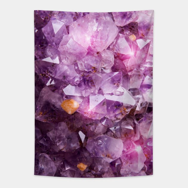 Purple Amethyst Crystal Print Tapestry by NewburyBoutique