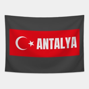 Antalya City in Turkish Flag Tapestry