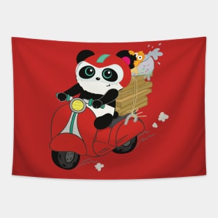 Panda motorcycle Tapestry