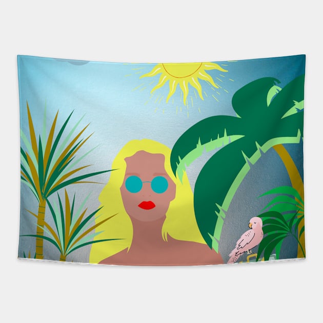 Tropical holiday escape Tapestry by SisiArtist