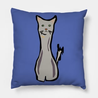 Tall Grey Cat Pillow