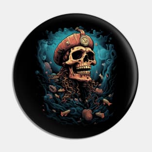 Vintage Skull Marine Life Ocean Pin