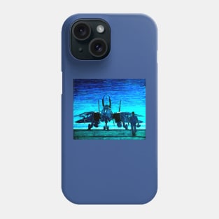 moonlight mission-an f14 tomcat fighter pilot walks to his plane Phone Case