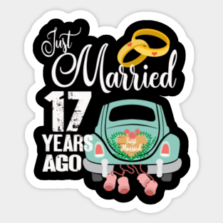 17th Wedding Anniversary Stickers Teepublic