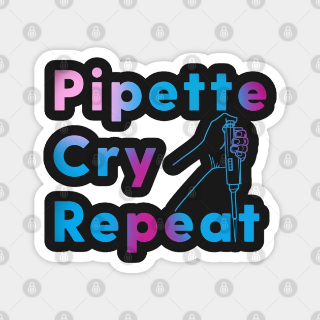 PCR Pipette Cry Repeat Magnet by labstud