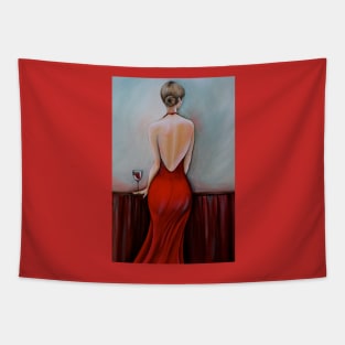 Lady In Red Tapestry