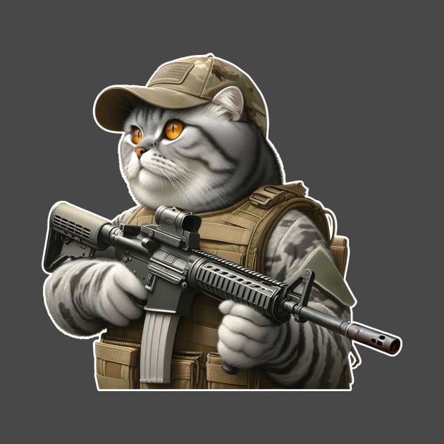 Tactical Cat by Rawlifegraphic