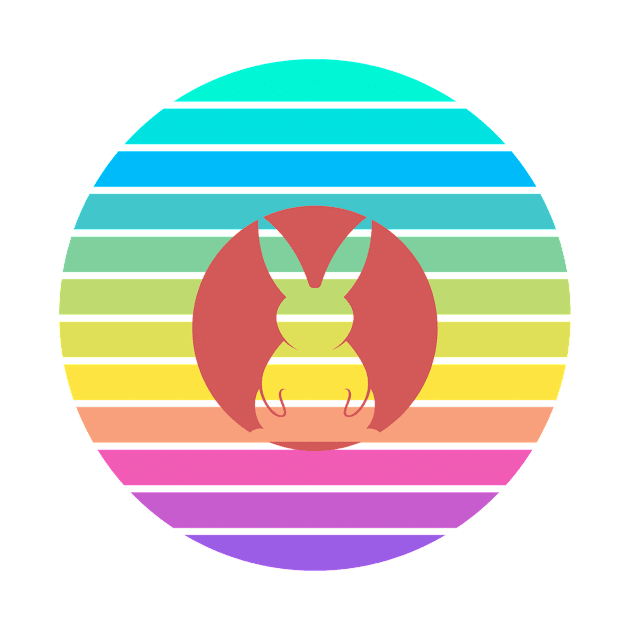 Cute Bunny - Rabbit on a Retro Multicolor Sunset Design by ViralAlpha