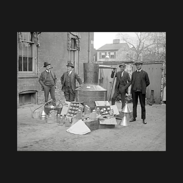 Prohibition Agents with Moonshine Still, 1922. Vintage Photo by historyphoto