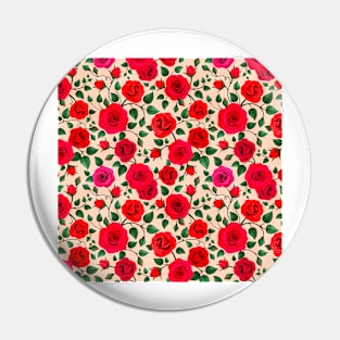 Colorful Detailed Roses Pattern Pin