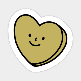 Green Heart with Face | Quirky Heart Magnet