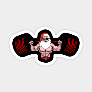 Christmas Santa Lifting Barbell (Squatmas) Magnet