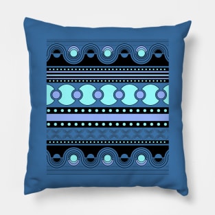 Geometrical ornament in blue tones Pillow