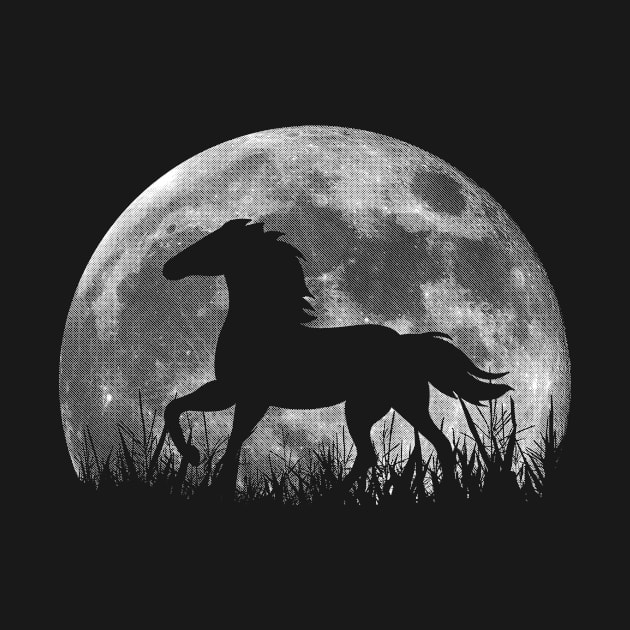 Horse On Moon, Full Moon by VanIvony